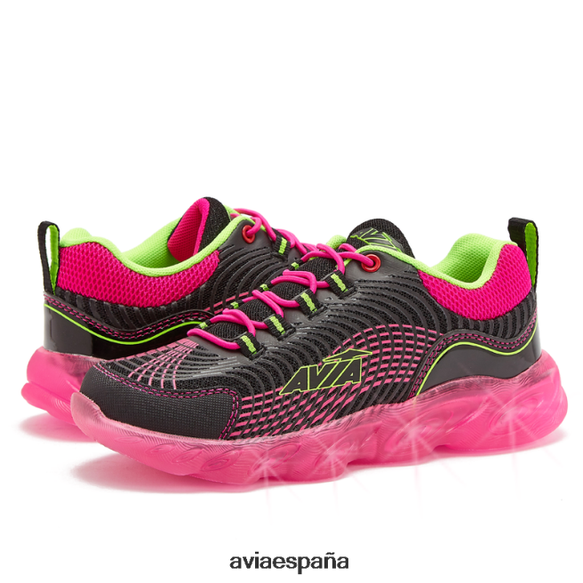 Avia chica avi-encender DVTT66102 negro/rosa oscuro iluminar las zapatillas de deporte