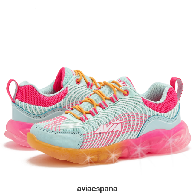 Avia chica avi-encender DVTT66103 azul claro/naranja iluminar las zapatillas de deporte