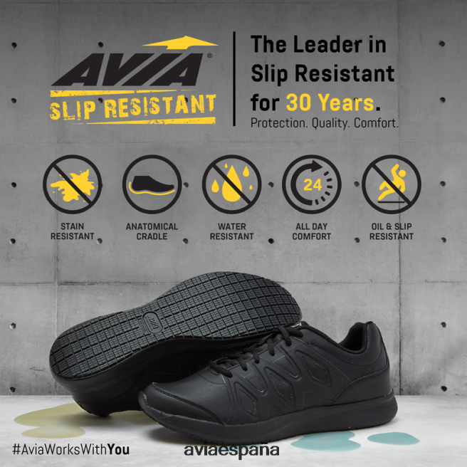 Avia hombres avi-habilidad DVTT6649 negro/negro acero anti-deslizante
