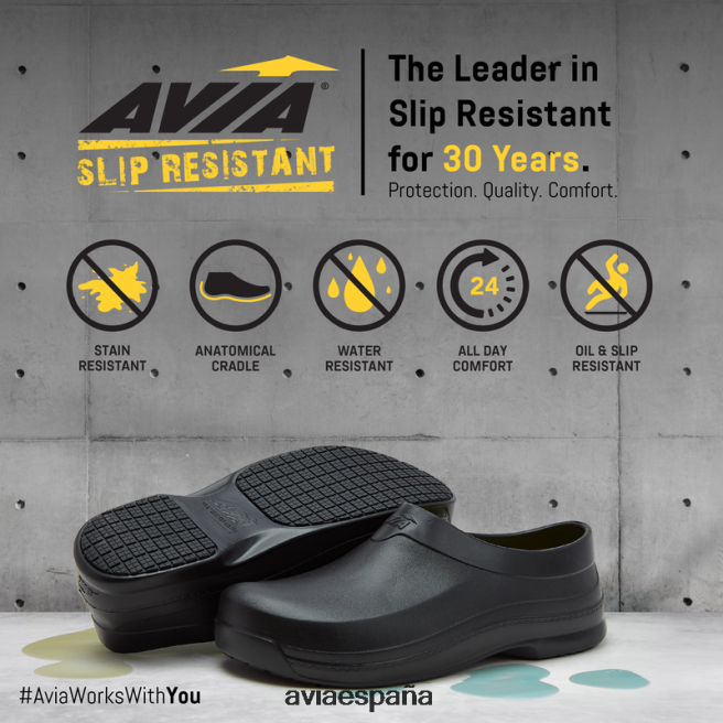 Avia hombres avi-llama sr DVTT6676 negro anti-deslizante