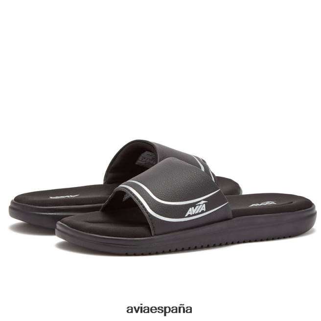 Avia mujer toboganes de espuma avi-memory DVTT6644 negro/gris plata diapositivas