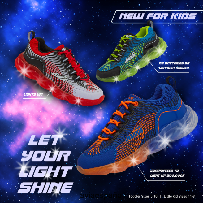 Avia chico avi-encender DVTT6685 negro/verde claro iluminar las zapatillas de deporte