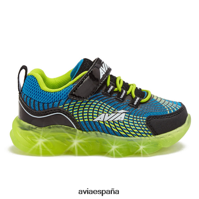 Avia chico niño pequeño avi-ignite DVTT6688 negro/verde claro iluminar las zapatillas de deporte