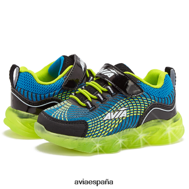 Avia chico niño pequeño avi-ignite DVTT6688 negro/verde claro iluminar las zapatillas de deporte
