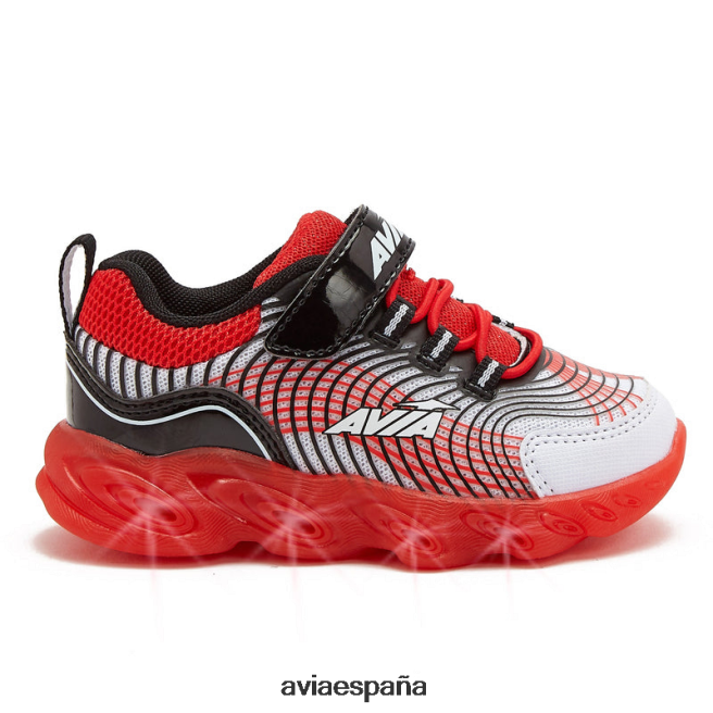 Avia chico niño pequeño avi-ignite DVTT6690 blanco/negro/rojo iluminar las zapatillas de deporte