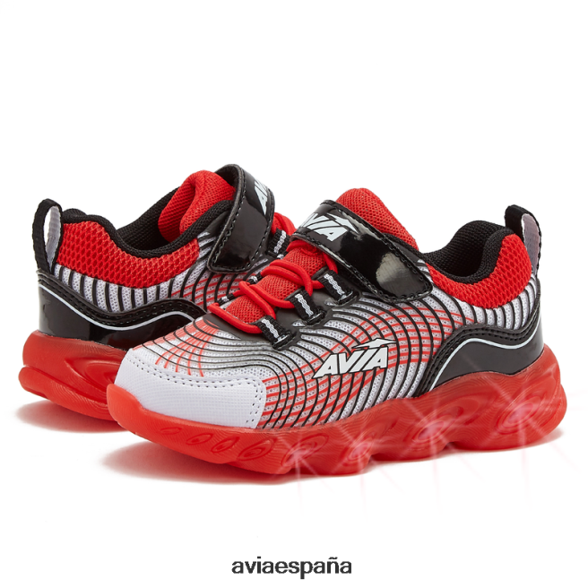 Avia chico niño pequeño avi-ignite DVTT6690 blanco/negro/rojo iluminar las zapatillas de deporte