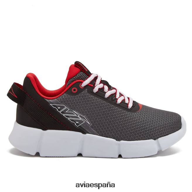 Avia chico avi-blitz DVTT6691 gris oscuro/molduras negras/rojo zapatillas deportivas